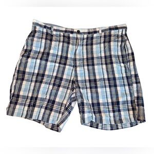 Chaps Men's Blue Plaid Cotton Shorts